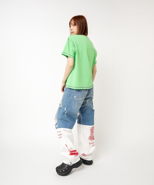 RNA（アールエヌエー）の「M2524 SIDEWAYSロゴベーシックT（Tシャツ/カットソー・レディース・ホワイト/グリーン/ブラック・MEDIUM）」の16枚目の写真