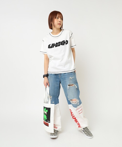 RNA（アールエヌエー）の「M2524 SIDEWAYSロゴベーシックT（Tシャツ/カットソー・レディース・ホワイト/グリーン/ブラック・MEDIUM）」の11枚目の写真