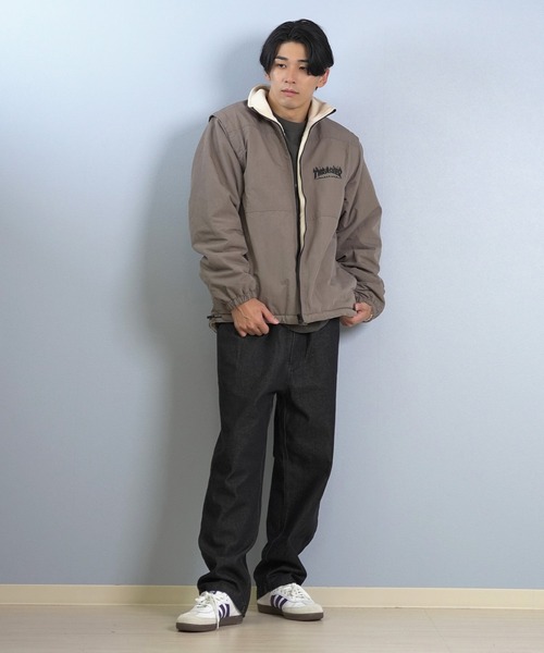 treasure サイン入り　アウター THRASHER/スラッシャー リバーシブルジャケット 刺繍ロゴ 254TH1JK072