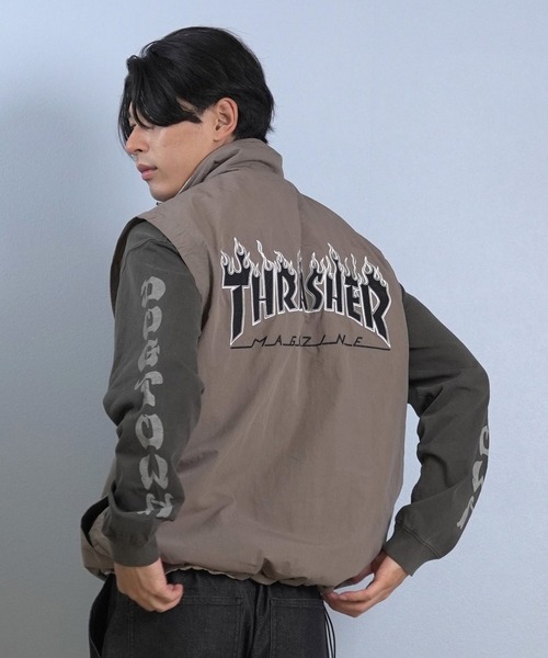 THRASHER（スラッシャー）の「THRASHER/スラッシャー リバーシブルジャケット 刺繍ロゴ 254TH1JK072（その他アウター・メンズ・グレー/ブラック・L/M/XL）」の9枚目の写真