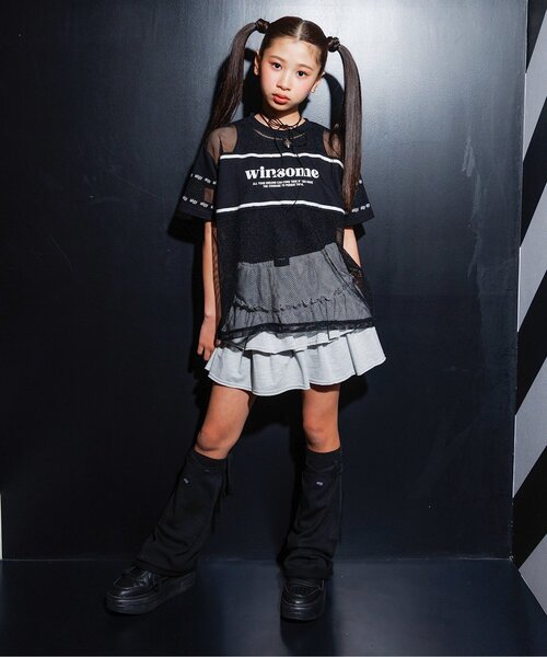 algy(アルジー)の「ひも付きレッグカバー(レッグウォーマー・キッズ・グレー/オフホワイト/ブラック・FREE)」の21枚目の写真