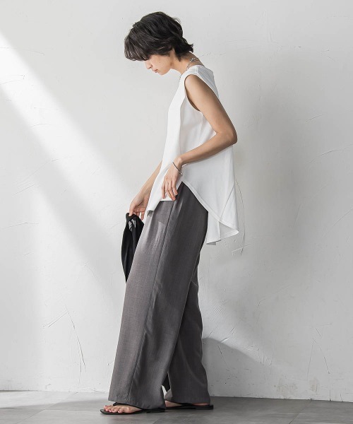 MAYSON GREY（メイソングレイ）の「パネル切替えノースリーブプルオーバー≪手洗い可能≫（Tシャツ/カットソー・レディース・チャコールグレー/オフホワイト/ベージュ・M）」の18枚目の写真