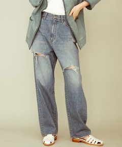 J/W KNEE DENIM PT ジャストウエスト ニー デニム パンツ