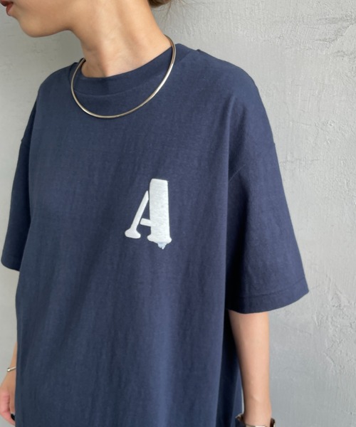 Americana/アメリカーナ] バックプリント フロッキーロゴT