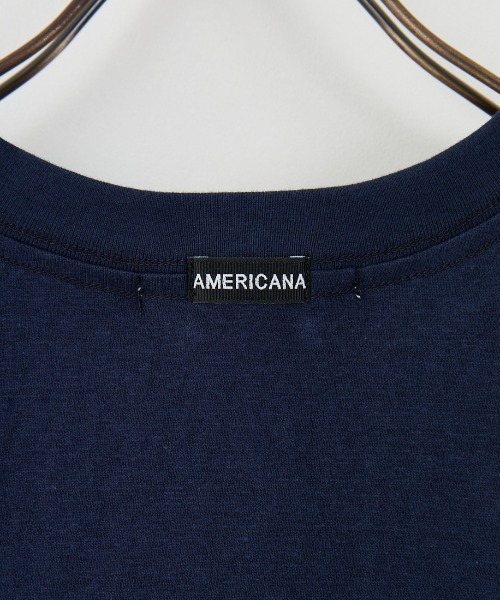 AMERICANA（アメリカーナ）の「[Americana/アメリカーナ] バックプリント フロッキーロゴＴシャツ（Tシャツ/カットソー・レディース・ダークブラウン/ネイビー/ホワイト・ONE SIZE）」の14枚目の写真
