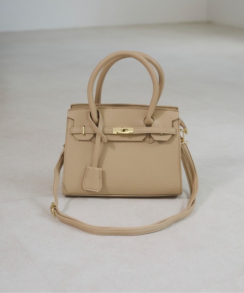 ANGIE（アンジー）の「2WAY 金具付き ショルダー バッグ（ハンドバッグ・レディース・ベージュ/ブラック・FREE）」の6枚目の写真