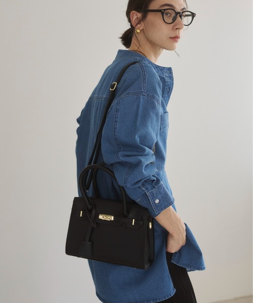 ANGIE（アンジー）の「2WAY 金具付き ショルダー バッグ（ハンドバッグ・レディース・ベージュ/ブラック・FREE）」の10枚目の写真