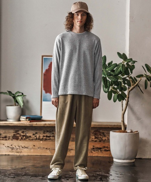 CAMBIO(カンビオ)の「mlt5348- メランジ×フライスフェイクレイヤードネックロンT(CA02-55209)(Tシャツ/カットソー・メンズ・グレー/ブラック・XL/L/M)」の5枚目の写真