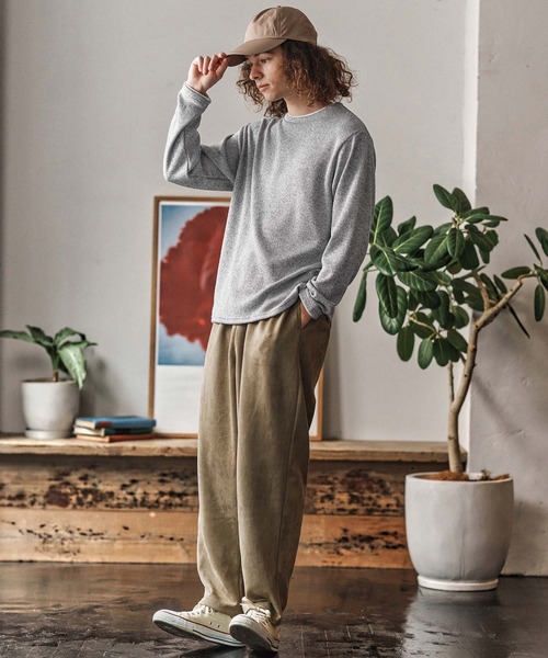 CAMBIO(カンビオ)の「mlt5348- メランジ×フライスフェイクレイヤードネックロンT(CA02-55209)(Tシャツ/カットソー・メンズ・グレー/ブラック・XL/L/M)」の7枚目の写真