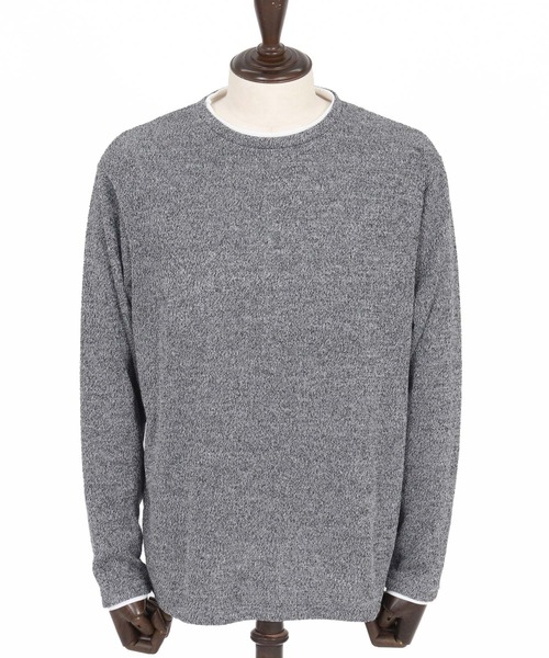 CAMBIO(カンビオ)の「mlt5348- メランジ×フライスフェイクレイヤードネックロンT(CA02-55209)(Tシャツ/カットソー・メンズ・グレー/ブラック・XL/L/M)」の16枚目の写真