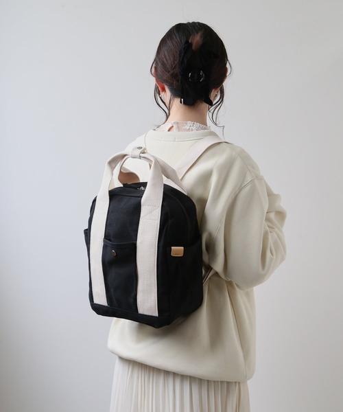 BACKYARD FAMILY（バックヤードファミリー）の「キャンバスリュック（バックパック/リュック・レディース・ネイビー/ブラック×ブラック・FREE）」の5枚目の写真