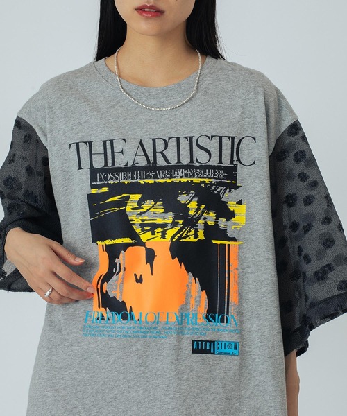 OKIRAKU（オキラク）の「(OKIRAKU×ROSEBUD)FLOWER SLEEVE GRAPHIC TOP（Tシャツ/カットソー・レディース・ホワイト/グレー・ONE SIZE）」の15枚目の写真