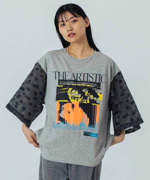 OKIRAKU（オキラク）の「(OKIRAKU×ROSEBUD)FLOWER SLEEVE GRAPHIC TOP（Tシャツ/カットソー・レディース・ホワイト/グレー・ONE SIZE）」の21枚目の写真