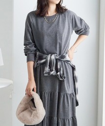 Viola e Viola（ヴィオラエヴィオラ）の「ティアードデザイン薄手スウェットワンピース（ワンピース）」