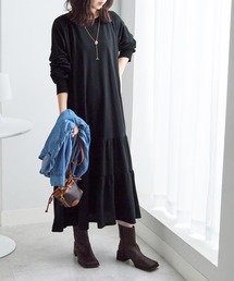 Viola e Viola（ヴィオラエヴィオラ）の「ティアードデザイン薄手スウェットワンピース（ワンピース）」