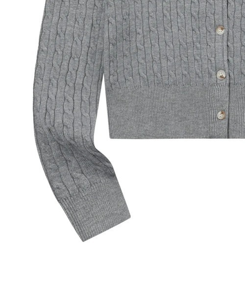 MUCENT（ムセント）の「【MUCENT】ブランド直輸入正規品/アディアン ボタン クロップド ニット カーディガン ADIAN BUTTON CROP KNIT CARDIGAN（カーディガン/ボレロ・レディース・グレー・FREE）」の12枚目の写真