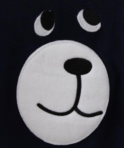 coen（コーエン）の「【coen kids】コーエンベアアップリケスウェット(100～150cm)（スウェット・キッズ・グレー/ネイビー・100/140/110/120/150/130）」の3枚目の写真