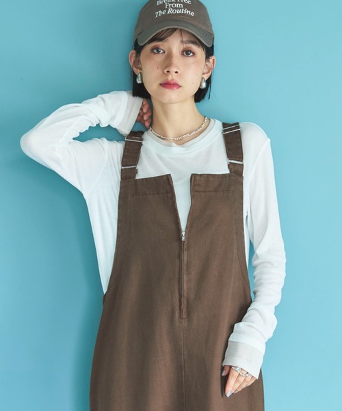 Doux archives(ドゥアルシーヴ)の「レイヤード風ロンTee(Tシャツ/カットソー・レディース・チャコールグレー/オフホワイト/サックスブルー・FREE)」の10枚目の写真