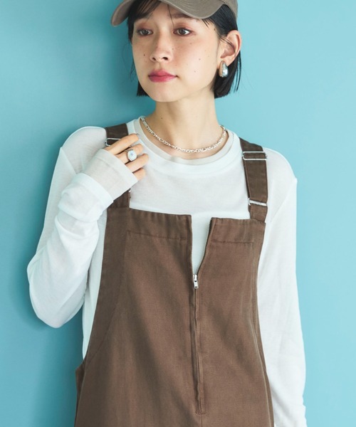 Doux archives(ドゥアルシーヴ)の「レイヤード風ロンTee(Tシャツ/カットソー・レディース・チャコールグレー/オフホワイト/サックスブルー・FREE)」の14枚目の写真