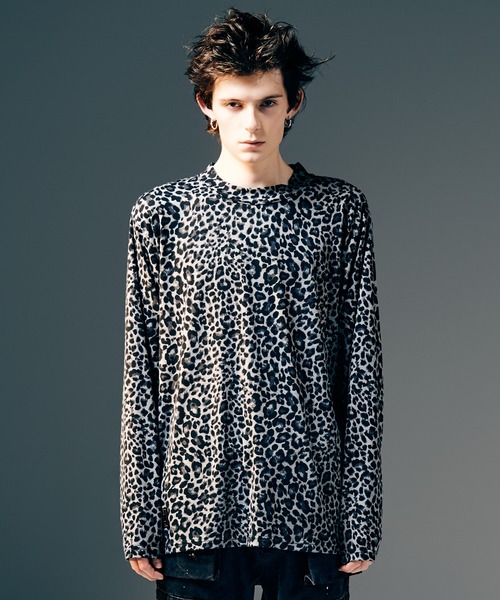 Leopard Mock Neck Cutsew / レオパードモックネックカットソー（T