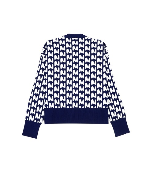 MSGM（エムエスジーエム）の「【NEW】「TheMwave」モノグラムジャガードニット（ニット/セーター・レディース・ブルー系/ブラック×レッド・S/XS）」の3枚目の写真