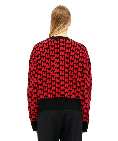 MSGM（エムエスジーエム）の「【NEW】「TheMwave」モノグラムジャガードニット（ニット/セーター・レディース・ブルー系/ブラック×レッド・S/XS）」の6枚目の写真