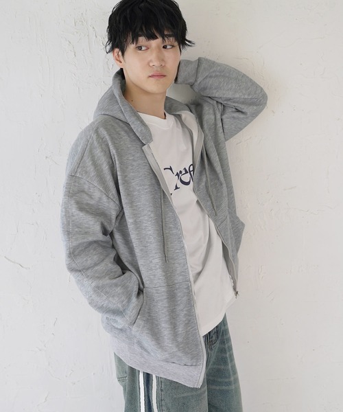 Beno（ビーノ）の「ダンボールジップアップパーカー（パーカー・メンズ・グレー/ブラック・X-LARGE/LARGE/MEDIUM）」の2枚目の写真