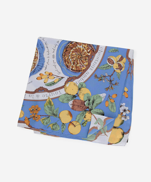 manipuri(マニプリ)の「manipuri | シルクスカーフ アンティークレシピ 65×65 WOMEN(バンダナ/スカーフ・レディース・ブルー/ライトグリーン・ONE)」の3枚目の写真