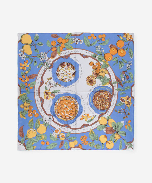 manipuri(マニプリ)の「manipuri | シルクスカーフ アンティークレシピ 65×65 WOMEN(バンダナ/スカーフ・レディース・ブルー/ライトグリーン・ONE)」の5枚目の写真