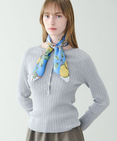 manipuri(マニプリ)の「manipuri | シルクスカーフ アンティークレシピ 65×65 WOMEN(バンダナ/スカーフ・レディース・ブルー/ライトグリーン・ONE)」の8枚目の写真