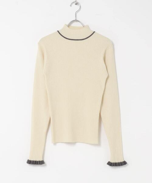 URBAN RESEARCH Sonny Label(アーバンリサーチサニーレーベル)の「袖口フリルハイネックプルオーバー(ニット/セーター・レディース・オフホワイト/グレー/ミント/ベージュ系その他/ネイビー×ホワイト・FREE)」の13枚目の写真