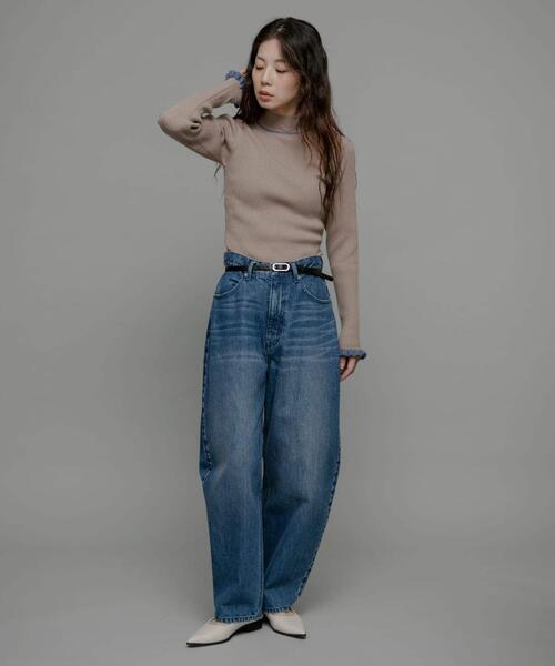 URBAN RESEARCH Sonny Label(アーバンリサーチサニーレーベル)の「袖口フリルハイネックプルオーバー(ニット/セーター・レディース・オフホワイト/グレー/ミント/ベージュ系その他/ネイビー×ホワイト・FREE)」の20枚目の写真