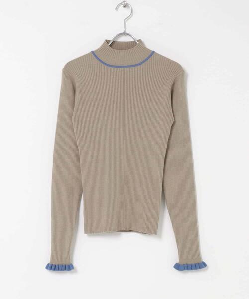 URBAN RESEARCH Sonny Label(アーバンリサーチサニーレーベル)の「袖口フリルハイネックプルオーバー(ニット/セーター・レディース・オフホワイト/グレー/ミント/ベージュ系その他/ネイビー×ホワイト・FREE)」の22枚目の写真