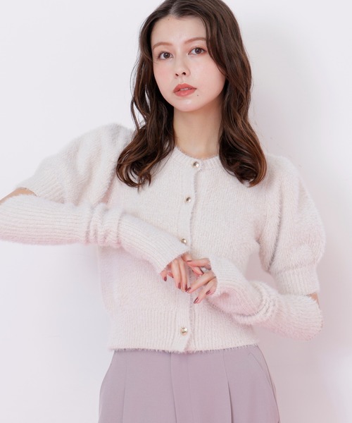 JILL by JILL STUART(ジルバイジルスチュアート)の「◇アームウォーマー付きモールシャギーニット(ニット/セーター・レディース・ホワイト/ピンク/ブラック・FREE)」の2枚目の写真