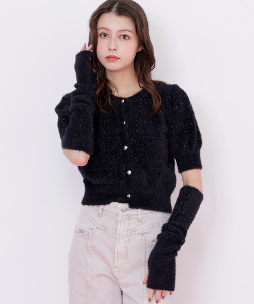 JILL by JILL STUART(ジルバイジルスチュアート)の「◇アームウォーマー付きモールシャギーニット(ニット/セーター・レディース・ホワイト/ピンク/ブラック・FREE)」の3枚目の写真