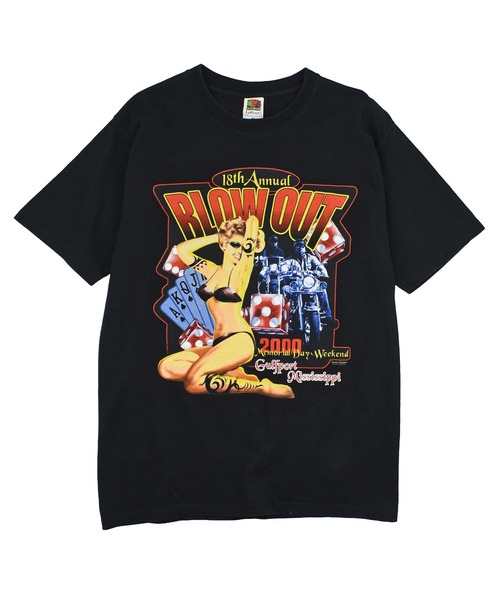 USED】Y2K Fruit of the Loom “BLOW OUT” バイク Tシャツ（T