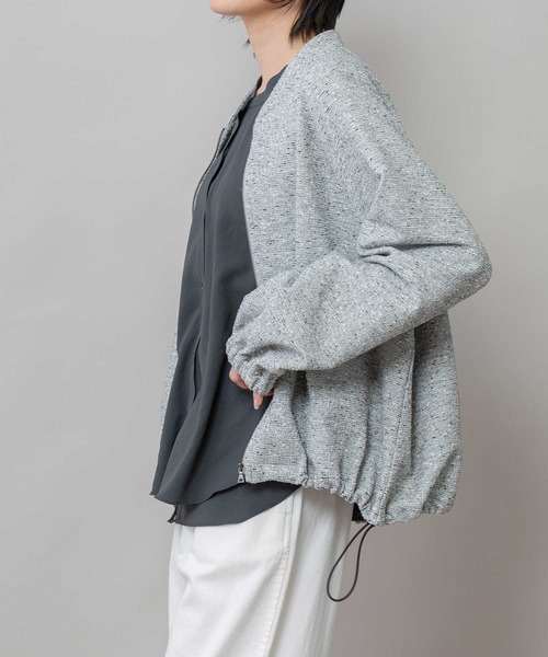 Munich（ミューニック）の「ツイードジップブルゾン（ブルゾン・レディース・ブラック/グレー/オフホワイト・FREE）」の3枚目の写真