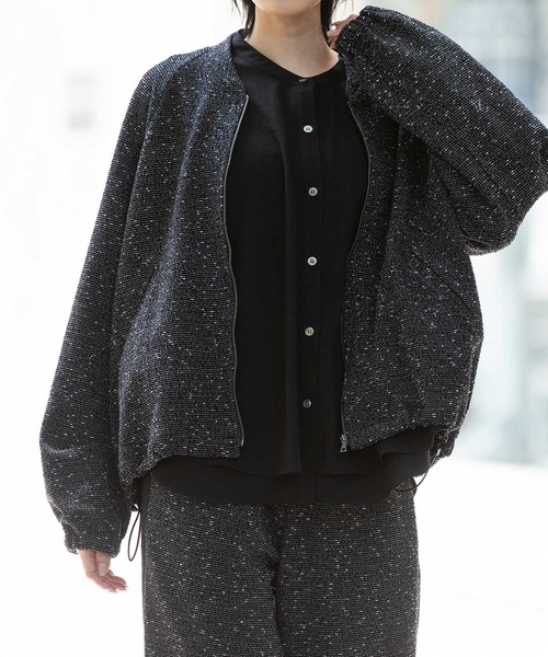 Munich（ミューニック）の「ツイードジップブルゾン（ブルゾン・レディース・ブラック/グレー/オフホワイト・FREE）」の2枚目の写真