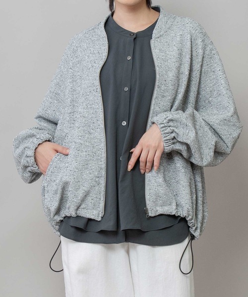 Munich（ミューニック）の「ツイードジップブルゾン（ブルゾン・レディース・ブラック/グレー/オフホワイト・FREE）」の4枚目の写真