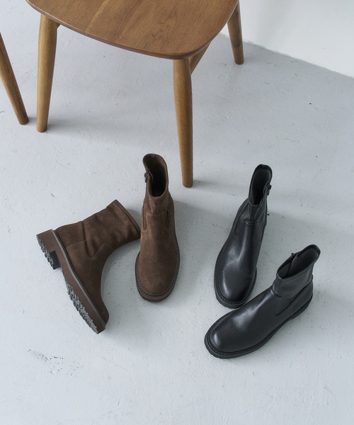 LE TALON（ルタロン）の「《追加4》3.5cmトラックソールフィットショートブーツ（ブーツ・レディース・ブラウン/ブラック系その他・LARGE/MEDIUM/SMALL/X-LARGE/X-SMALL）」の3枚目の写真