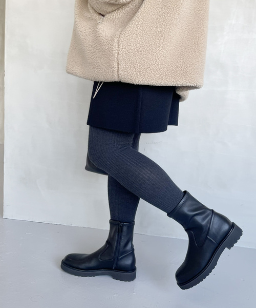 LE TALON（ルタロン）の「《追加4》3.5cmトラックソールフィットショートブーツ（ブーツ・レディース・ブラウン/ブラック系その他・LARGE/MEDIUM/SMALL/X-LARGE/X-SMALL）」の6枚目の写真