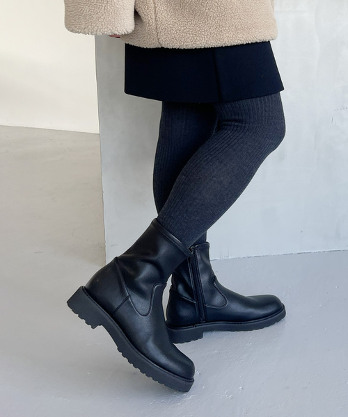 LE TALON（ルタロン）の「《追加4》3.5cmトラックソールフィットショートブーツ（ブーツ・レディース・ブラウン/ブラック系その他・LARGE/MEDIUM/SMALL/X-LARGE/X-SMALL）」の7枚目の写真