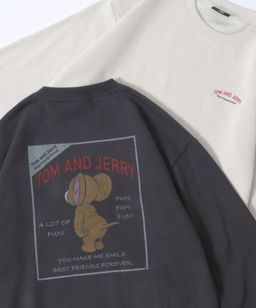 Tom&Jerry(トムアンドジェリー)の「Tom&Jerry/トムとジェリー オーバーサイズ ヴィンテージライク 裏起毛 スウェット トレーナー レディース メンズ(スウェット・レディース・スミクロ/ブラック系その他/ブラック系その他3/ブラック系その他2/ホワイト系その他/グレイッシュベージュ/アイボリー/ブルー・LL/L/M)」の5枚目の写真