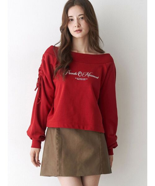 CALNAMUR(カルナムール)の「2WAY オフショルリボンスウェットプルオーバー(スウェット・レディース・ブラック/ブラウン/レッド・FREE)」の8枚目の写真