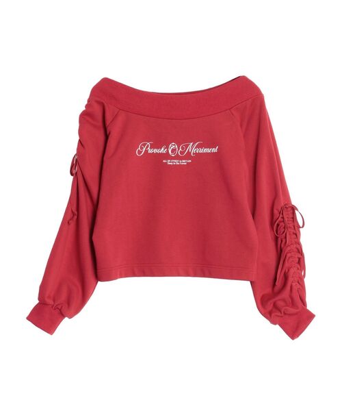 CALNAMUR(カルナムール)の「2WAY オフショルリボンスウェットプルオーバー(スウェット・レディース・ブラック/ブラウン/レッド・FREE)」の1枚目の写真