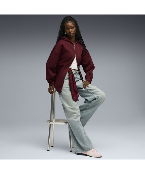 PUMA(プーマ)の「PUMA プーマ ウィメンズ ワードローブ ESS オーバーサイズド フルジップ フ(パーカー・レディース・ブラック/ピンク系その他2・LARGE/X-LARGE/SMALL/MEDIUM)」の8枚目の写真
