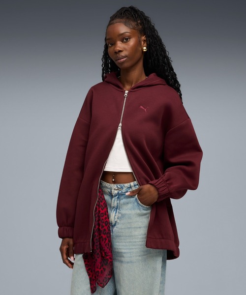 PUMA(プーマ)の「PUMA プーマ ウィメンズ ワードローブ ESS オーバーサイズド フルジップ フ(パーカー・レディース・ブラック/ピンク系その他2・LARGE/X-LARGE/SMALL/MEDIUM)」の1枚目の写真