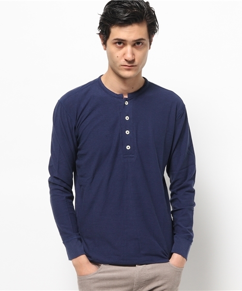 BHY-biography(ビーエイチワイバイオグラフィー)の「30/1 ROUFY HENLEY NECK(Tシャツ/カットソー・メンズ・ブラック/ホワイト/ブルー・48/46/44)」の3枚目の写真