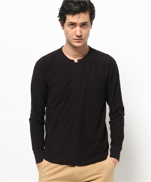 BHY-biography(ビーエイチワイバイオグラフィー)の「30/1 ROUFY HENLEY NECK(Tシャツ/カットソー・メンズ・ブラック/ホワイト/ブルー・48/46/44)」の2枚目の写真