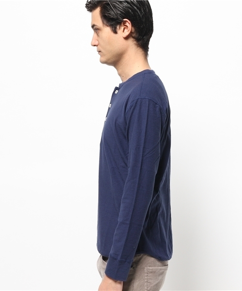 BHY-biography(ビーエイチワイバイオグラフィー)の「30/1 ROUFY HENLEY NECK(Tシャツ/カットソー・メンズ・ブラック/ホワイト/ブルー・48/46/44)」の4枚目の写真
